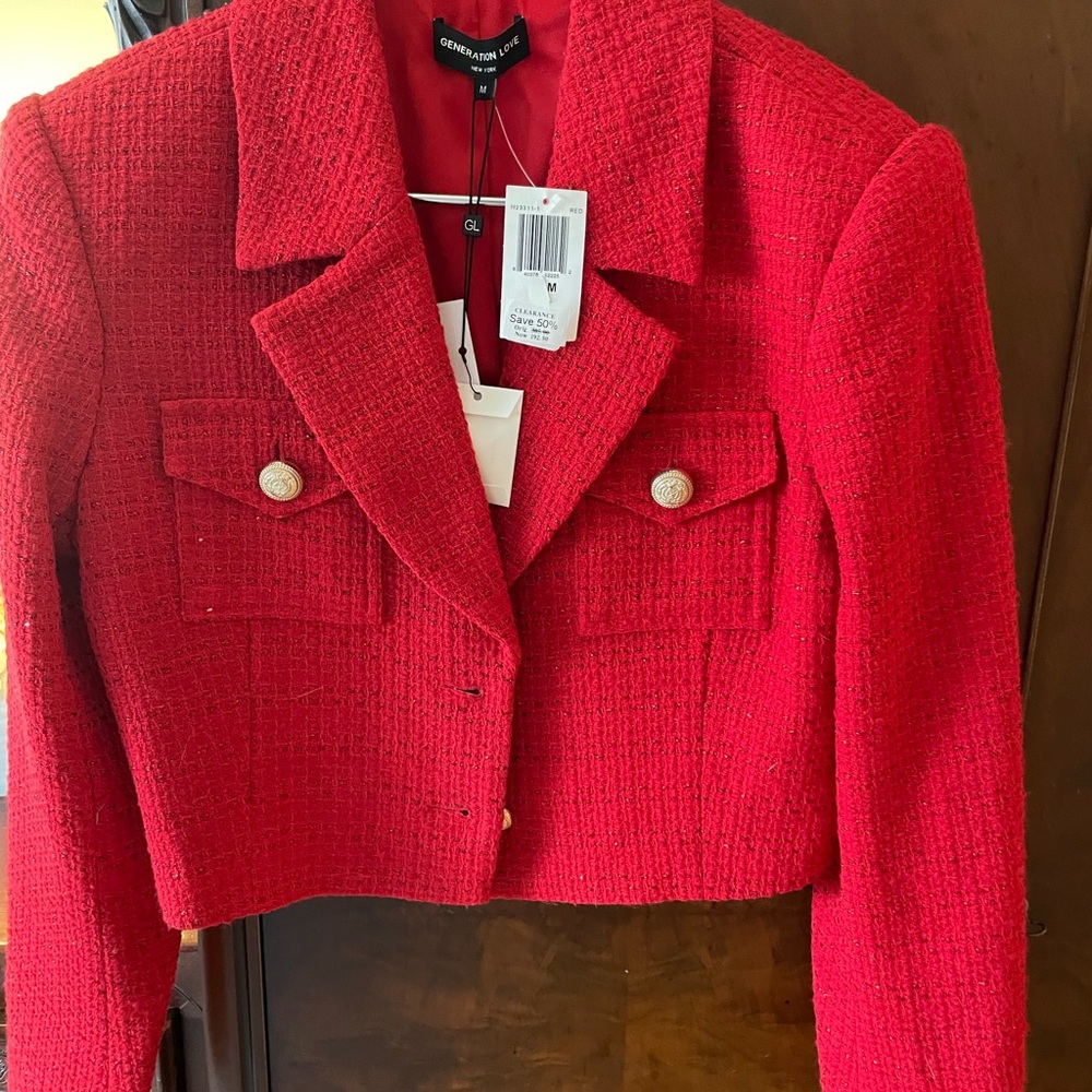 Red Cropped Jacket